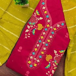 Maroosh Floral Embroidered Beads & Stones Unstitched Dress Material-image-50