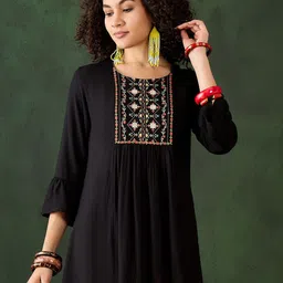 Sangria Embroidered A-Line Tops-picture-50
