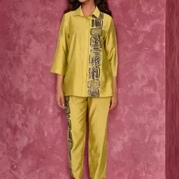 AUTUMN LANE Sharanya Sunshine Embroidered Shirt With Trousers Co-Ords-picture-10