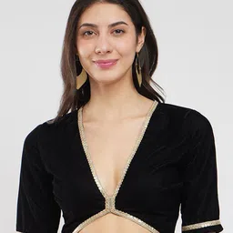 Pink Fort Women Solid Pattern V neck Top-image-75