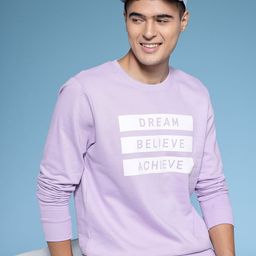 HERE&NOW Typography Printed Pure Cotton Pullover Sweatshirt-picture-22