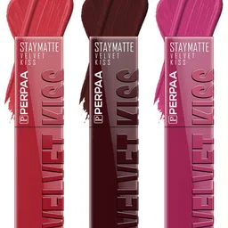 PERPAA Velvet Kiss Set Of 3 Waterproof Matte Lipstick- 3.5 ml Each- Shade- 01- 02- 08-31
