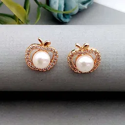 MEIRA JEWELLERY Rose Gold Plated Artificial Stones Studded Contemporary Studs-picture-24
