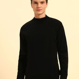 Cantabil Men Solid Mock Neck Long Sleeves Sweater-picture-23
