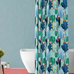 ArtzFolio Blue & Green Printed Waterproof Shower Curtain-image-63