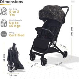 MOPPETS Air-Glide Lightweight Travel Stroller/Pram, Compact One-Hand Fold, Multi-Reclining Seat and XL Canopy image 2