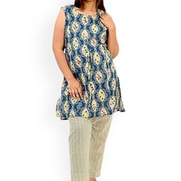 30 Looks Maternity Floral Printed Pure Cotton Kurta with Trousers-picture-27