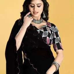 Moda Rapido Embroidered Pure Georgette Saree-22