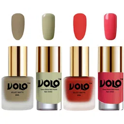 VOLO Set Of 4 Velvet Matte & Extra Shine Nail Polish-8 ml & 9.9 ml Each Shade 37-44-40-56 image 1