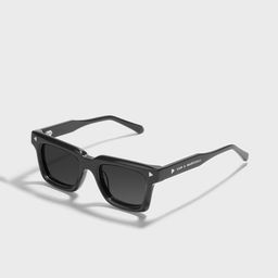 SAM & MARSHALL Unisex Black Lens & Black Square Sunglasses with-image-10