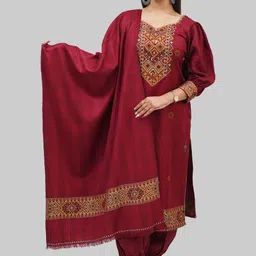 Tones-N-Shades Geometric Woven Design Velvet Unstitched Dress Material-image-80