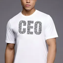 CASUALBUD Typography Printed Round Neck Regular Fit T-Shirt-image-9