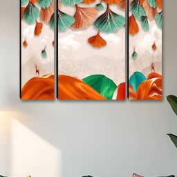 Myntra Elegant Homes Cream & Green 3 Pieces Deer Printed Wall Art-image-4