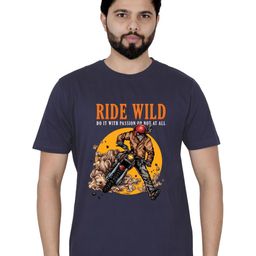 LA MILANO Men Graphic Printed Round Neck Pure Cotton Slim Fit T-shirt-image-64