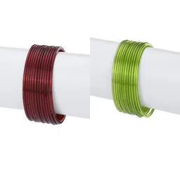 1ST TIME Set Of 24 Maroon Alloy Bangles-picture-13