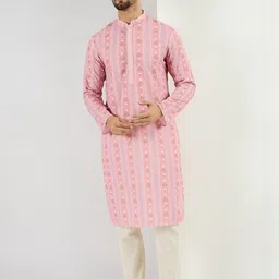 Anouk Men Floral Embroidered Chikankari Kurta-picture-57