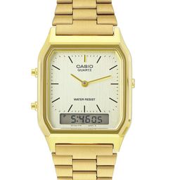 CASIO Unisex Dial & Stainless Steel Cuff Straps Analogue and Digital Chronograph Watch D341-33