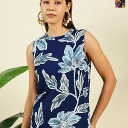 THE FAB FACTORY Women Floral Printed A-Line Top-picture-14