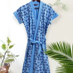 HotGown Women Printed  Bath Robe With Belt-image-95