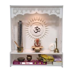 HEARTILY White ShreePooja Acrylic Home Temple-image-5