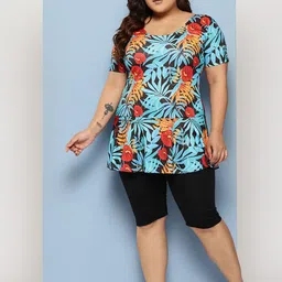 BAESD Floral Printed Swim Suit With Attached Shorts-image-10