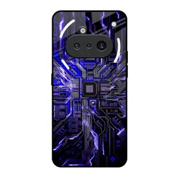 QRIOH Unisex Nothing Phone 3a Techno Color Pattern Impact Resistant Glass Back Case-picture-29