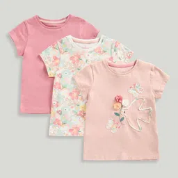 mothercare Girls Floral 3 Printed T-shirt-image-51