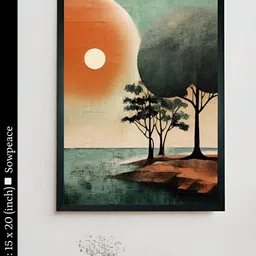 SOWPEACE Orange & Green 1 Piece Canvas Floral and Botanical Wall Photographs-image-43