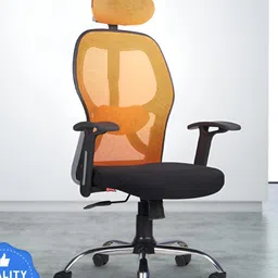 CELLBELL Taurus C100 Lite Orange-Coloured & Black High Back Comfortable Mesh Office Arm-picture-40