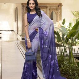 MADHAVPRIYA Floral Gotta Patti Pure Georgette Tussar Saree-image-60