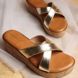 DressBerry Women Embellished PU Platform Sandals-42