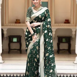 AMRUTKALA SAREES Woven Design Zari Silk Blend Banarasi Saree-image-13