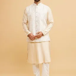 Twamev Embroidered Mandarin Collar Nehru Jacket-picture-56