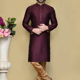 RANAK Geometric Woven Design Mandarin Collar Long Sleeves Regular Straight Kurta-picture-13
