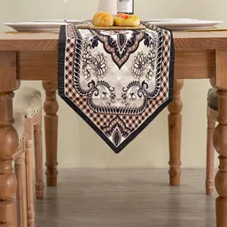 Kuber Industries Cream-Color & Brown Printed Cotton Table Runner image 3