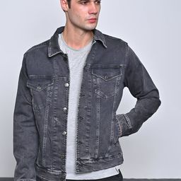 POE Men Cotton Solid Denim Jacket-image-85