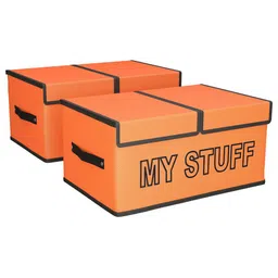 Kuber Industries Orange Set of 2 Regular Multi-Utility Organisers image 1
