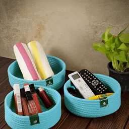 Myntra Elegant Homes Blue & Black 3 Pieces Reusable Multi-Utility Organisers-28