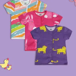 MINI KLUB Infant Girls Pack Of 3 Printed Jhablas 26NGFV408-Multi-image-113