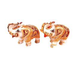 apka mart Set of 2 Handpainted Marble Elephant Showpiece-picture-17