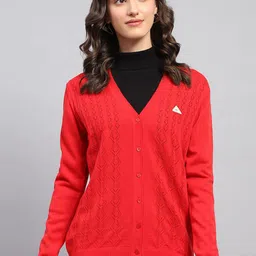 Monte Carlo Women Ribbed Woollen Cardigan-image-45
