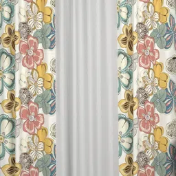 CHHAVI INDIA White & Peach-Coloured Set of 3 Floral Door Curtain-image-32