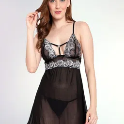 Boldwink Women Self Design Baby Doll-image-31