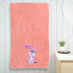 Myntra Elegant Homes Kids Peach & Purple Printed Cotton 400 GSM Bath Towel-image-20