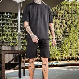 House of Koala Self Design Round Neck T-Shirt With Shorts-picture-28
