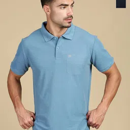 LUX PARKER Men Pack of 2 Anti Odour Solid Polo Collar Cotton T-shirts-image-38