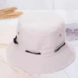 Infispace Men White Solid Bucket Hat image 1