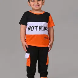 Yoonikk Kids Typography Printed Pure Cotton T-Shirt With Jogger-picture-8