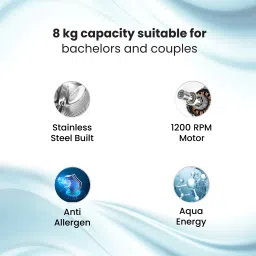 ifb 8 kg 5 Star Dynamic Water Jets, Anti Allergen, Water Softener, Fully Automatic Front Load with In-built Heater White image 2