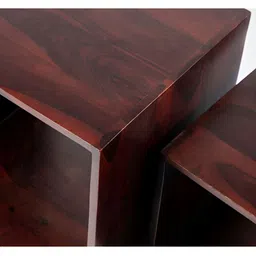 Ikiriya Set Of 3 Red Nesting Tables In Dark Walnut Finish image 2